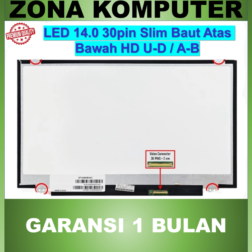 Asus 14 นิ้ว Slim 30 Pin Hd Lcd Led Top Bottom Bolt Ab/Up Down U-D