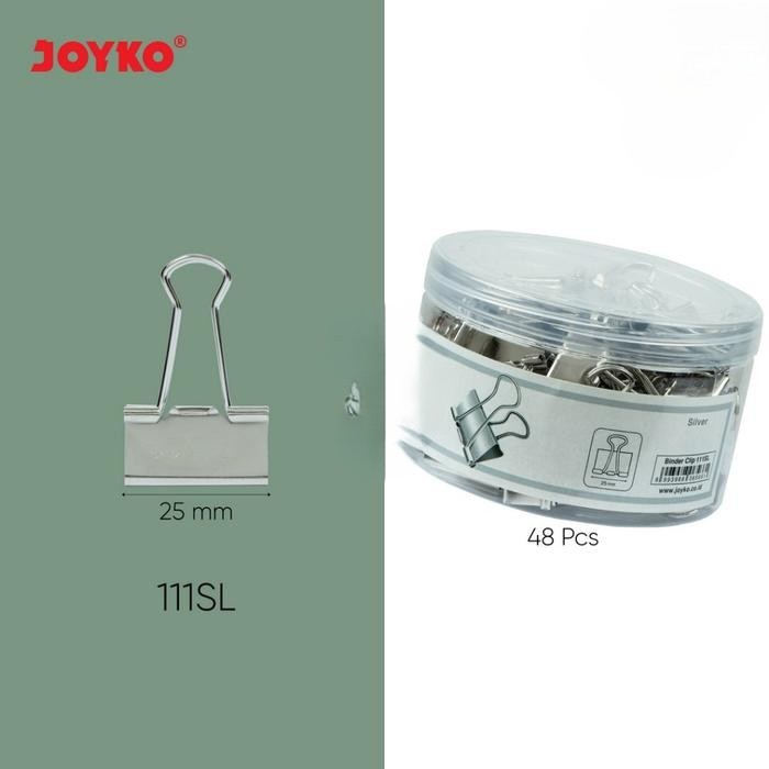 Joyko Silver SL คลิปหนีบกระดาษ Binder Clip No. 105SL 111SL 155SL