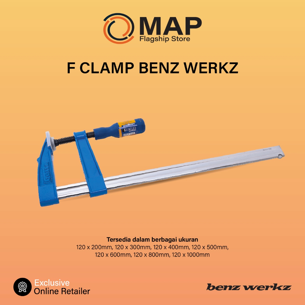 F Clamp 120 x 600 mm / F Clamp / Clamp 600 mm Benz Werkz - BZ 9074
