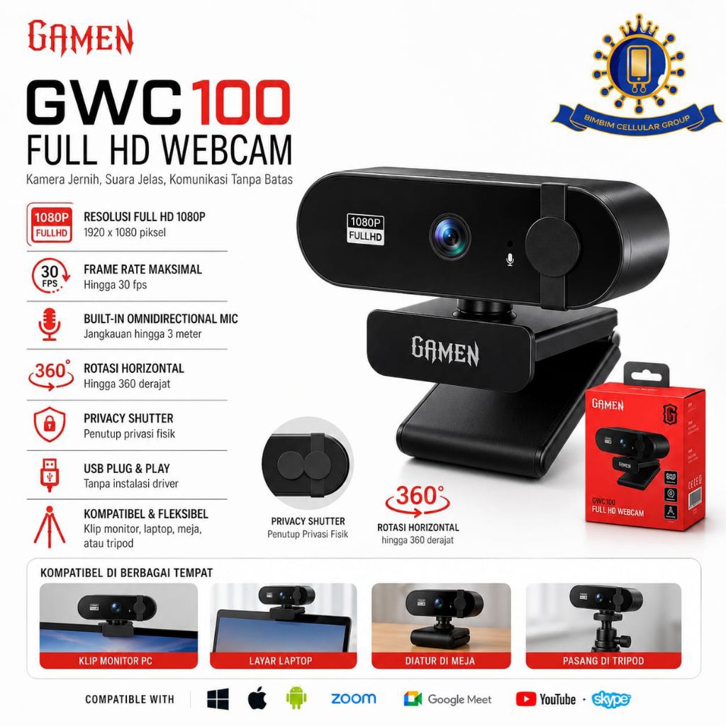GAMEN GWC100 FULL HD WEBCAM 1080P