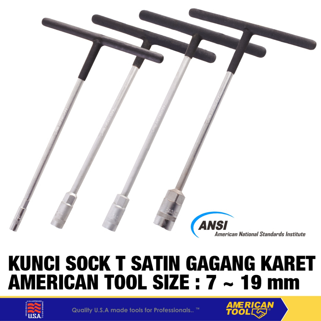 ประแจ T-Socket ผ้าซาติน American Tool / ประแจ T-Socket 7 - 19mm