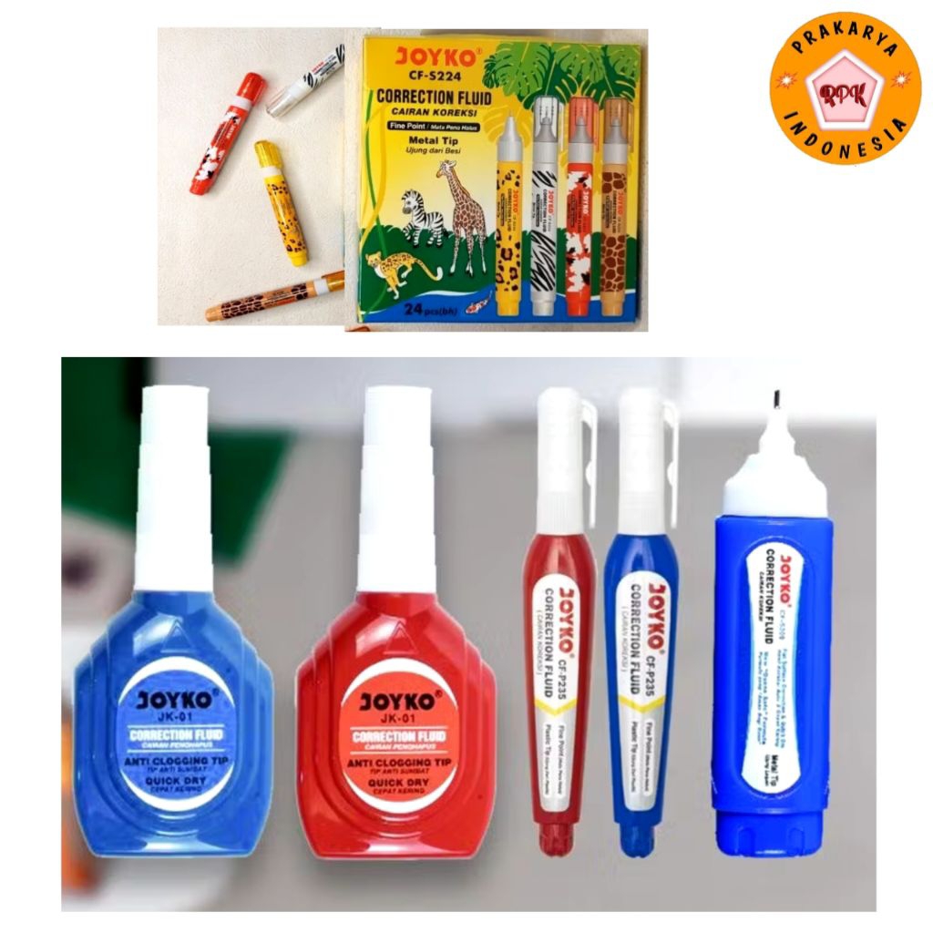 Tip-Ex Liquid Correction Fluid Joyko CF-P235 - Fine Point, Soft Squeeze, 11.2 CM