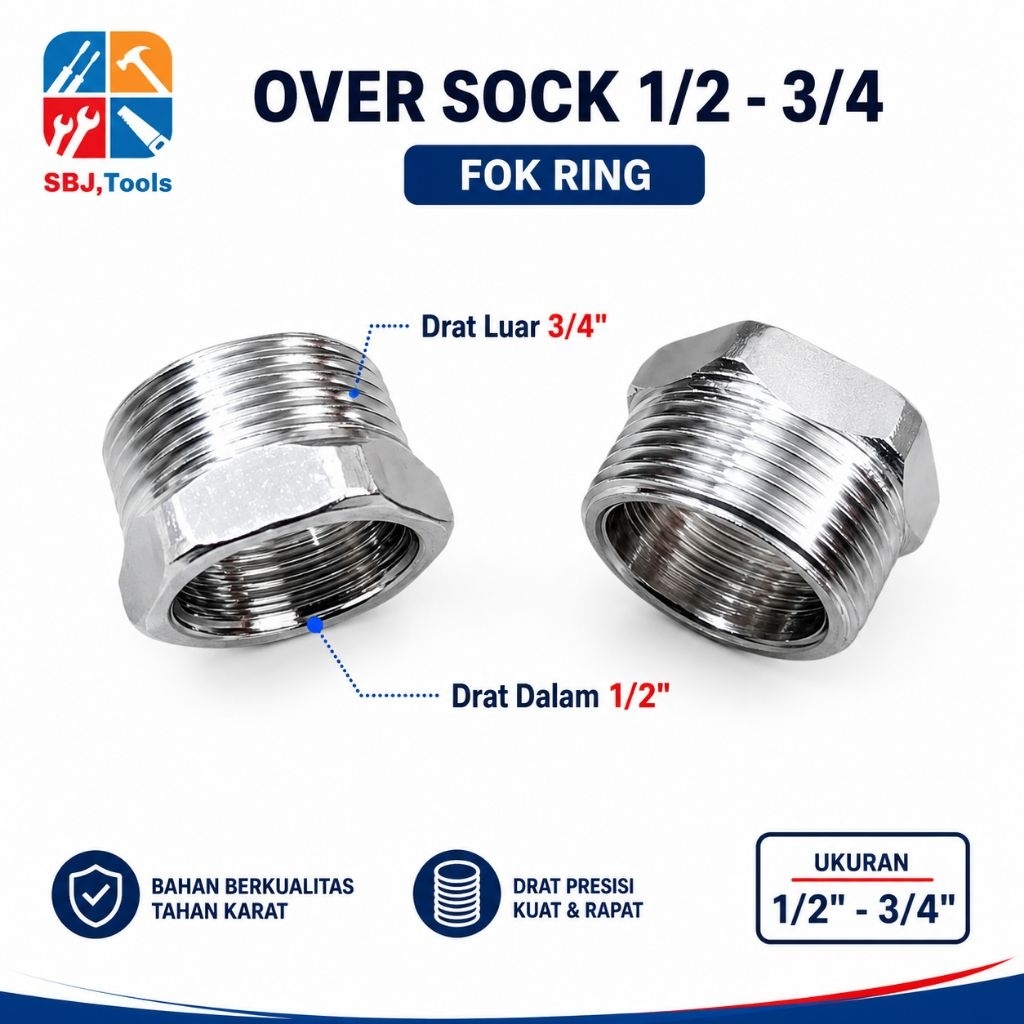 Over Sock SS 1/2-3/4" // แหวน Flok // แหวน Vlok