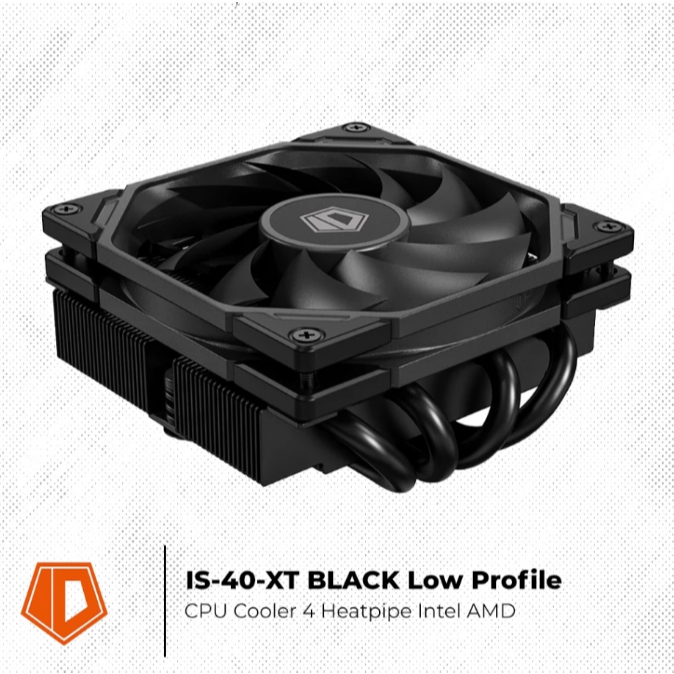 ID-COOLING IS-40-XT สีดํา Low Profile CPU Cooler 4 Heatpipe Intel AMD