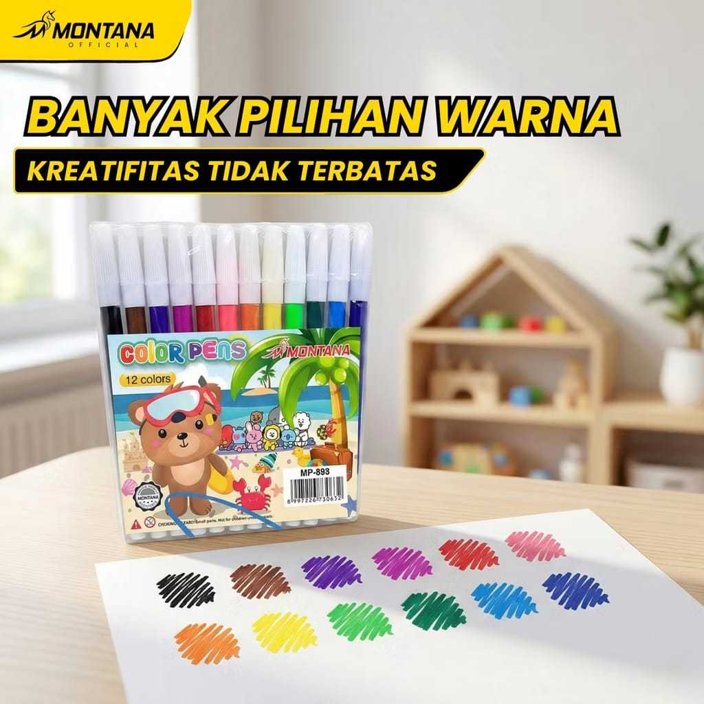 ปากกาสี 12 สี Anti-Leak Drawing Marker MP-888
