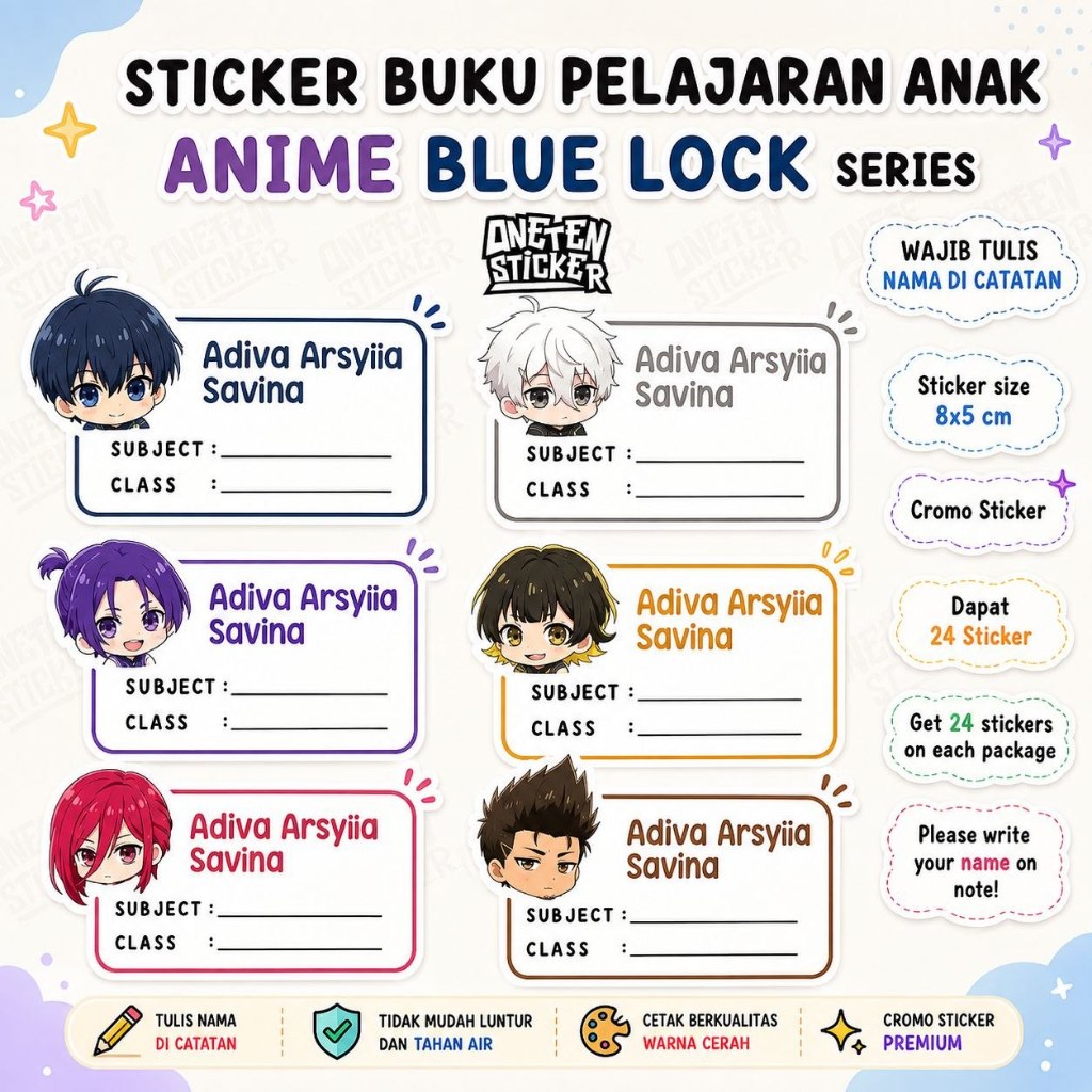 สติ๊กเกอร์ BLUE LOCK ANIME TEXTBOOK - สติ๊กเกอร์หนึ่งสิบ