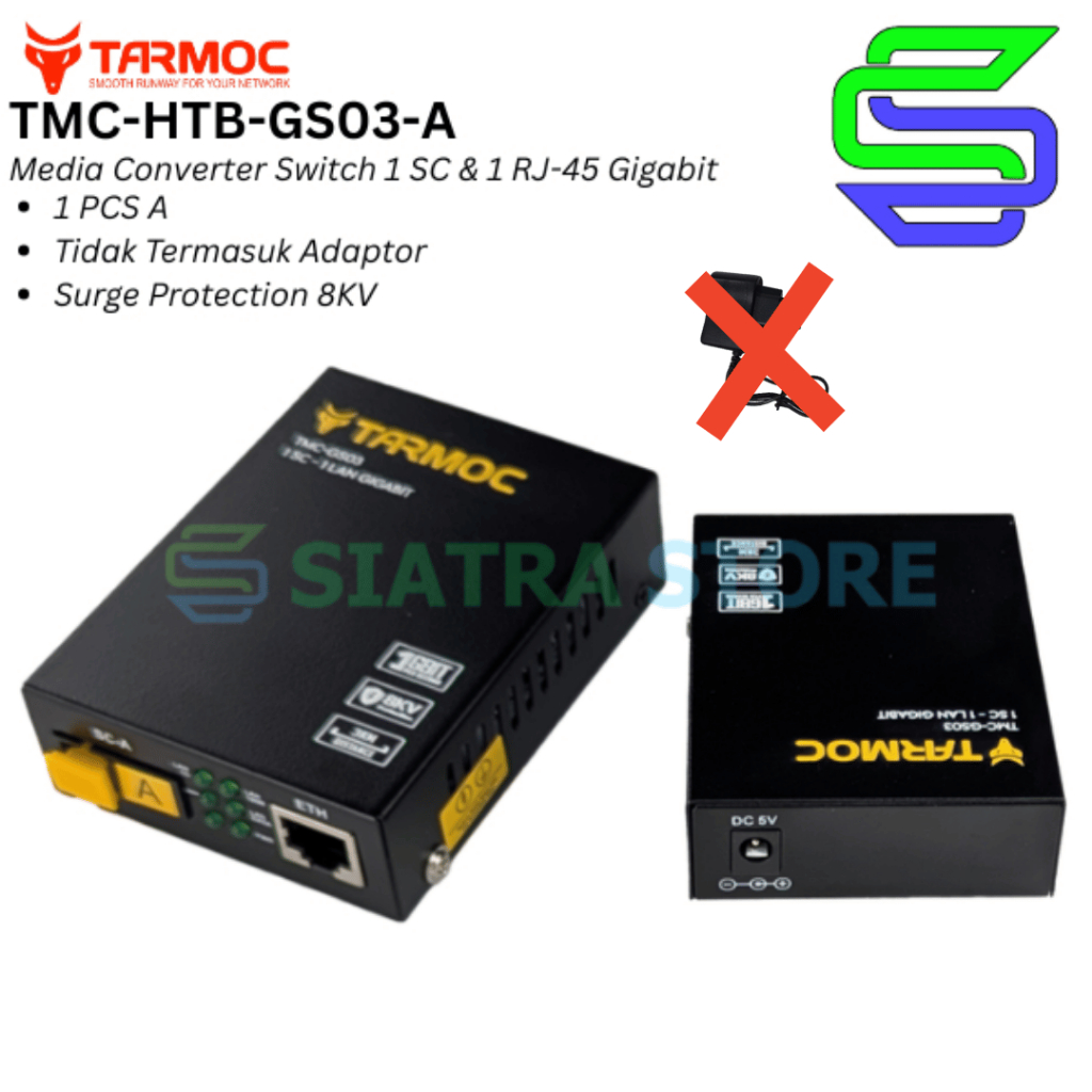 Tarmoc TMC-HTB-GS-03-A | Media Converter 1FO 1LAN Gigabit ไม่มีอะแดปเตอร์ | ไม่ใช่ HTB Netlink
