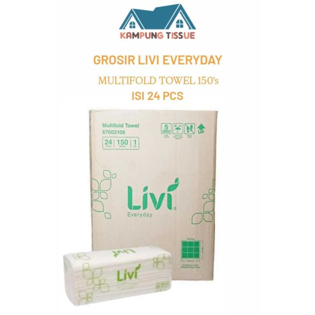 WHOLESALE LIVI EVERYDAY MULTIFOLD 150s 1ply / ผ้าเช็ดมือทิชชู่ livi 1 ply 150 s