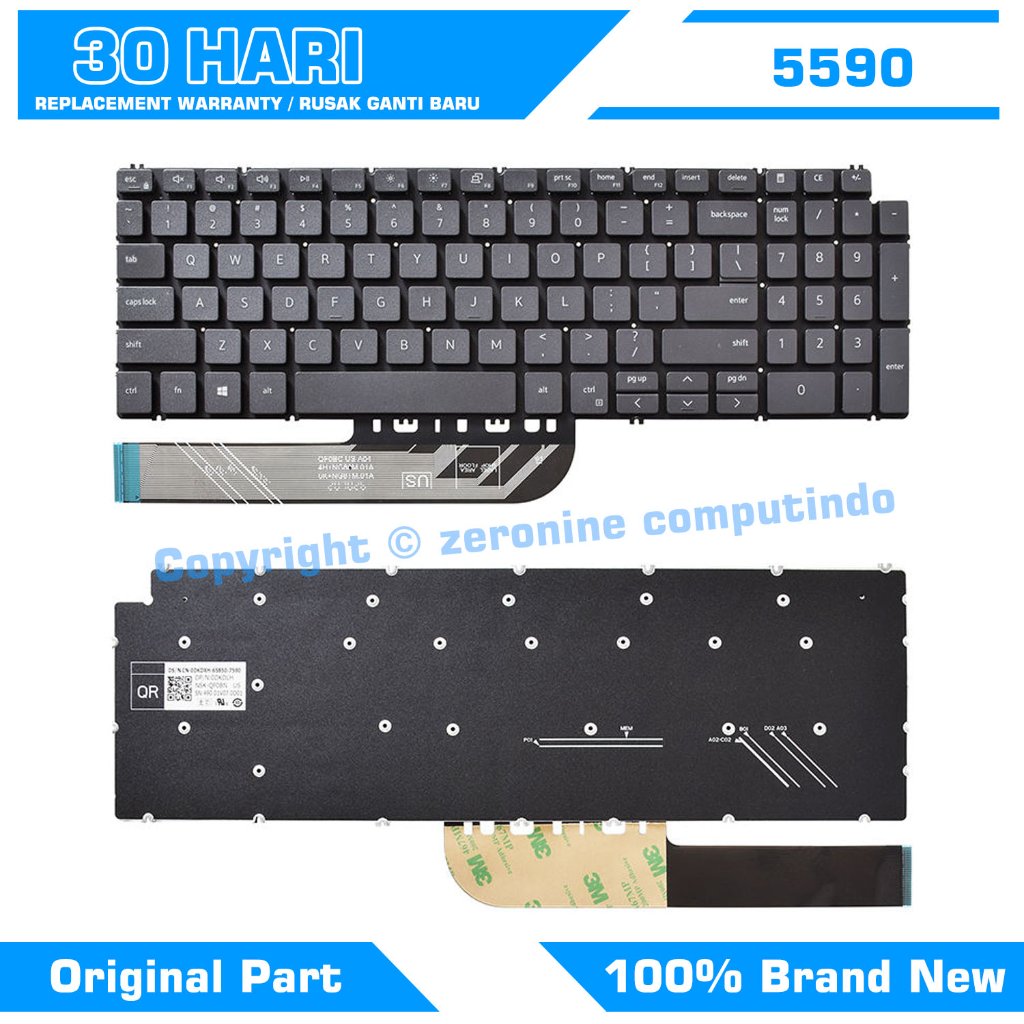 คีย์บอร์ด Dell Latitude 3510 E3510C Vostro 5502 ไม่มีกรอบ
