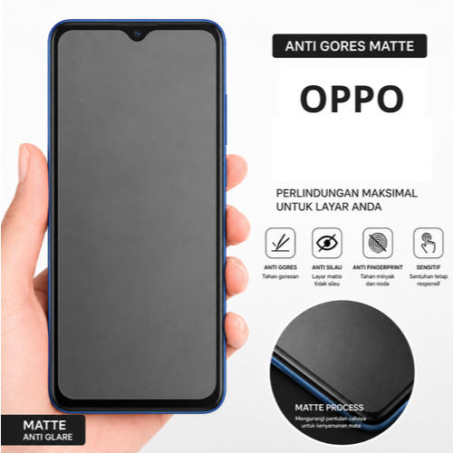LAYAR กระจกนิรภัย Matte Oppo A18 A38 A17 A17K Anti-Scratch Oppo โทรศัพท์มือถือป้องกันหน้าจอ