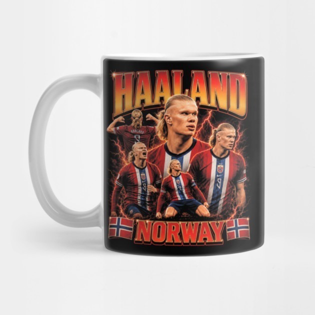 Haaland นอร์เวย์ Football Superstar - แก้วน้ําชา Haaland นอร์เวย์