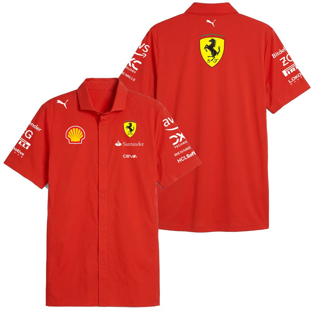 KEMEJA SCUDERIA FERRARI REPLICA - เสื้อทํางาน / ชุดทํางาน / เสื้อเชิ้ตแขนสั้น Unisex PDH