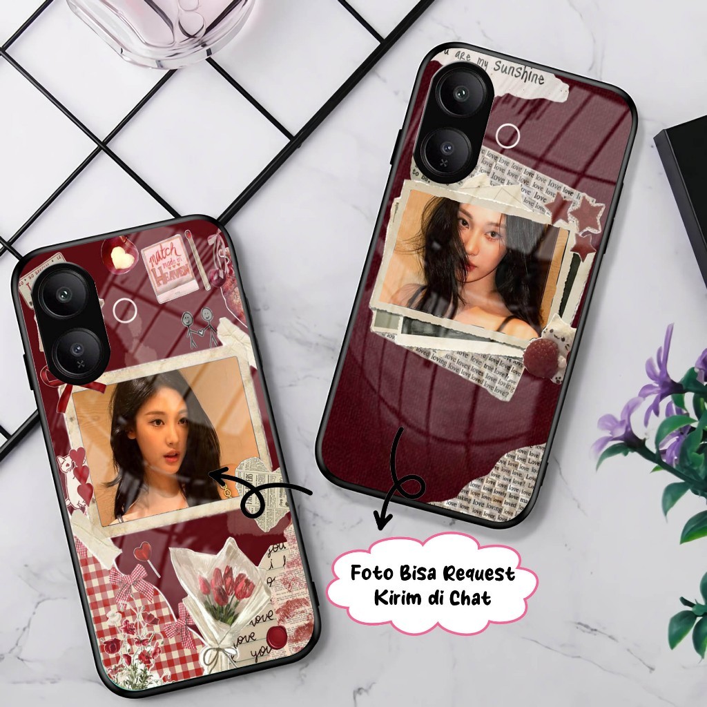 กรณีที่กําหนดเอง Softcase แก้วอะคริลิคสําหรับ Oppo A6C A6X RENO 15F VIVO Y05 Y11D V70 FE S4MSUNG A27