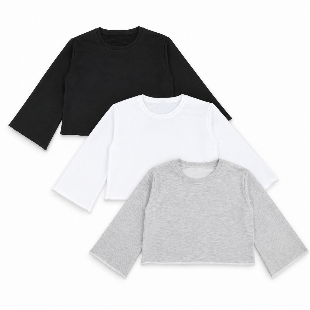 Axxon เสื้อกันหนาวแขนยาว คอกลม สําหรับสาวๆ อายุ 4 ถึง 11 ปี เสื้อครอปล่าสุดสําหรับเด็กผู้หญิง
