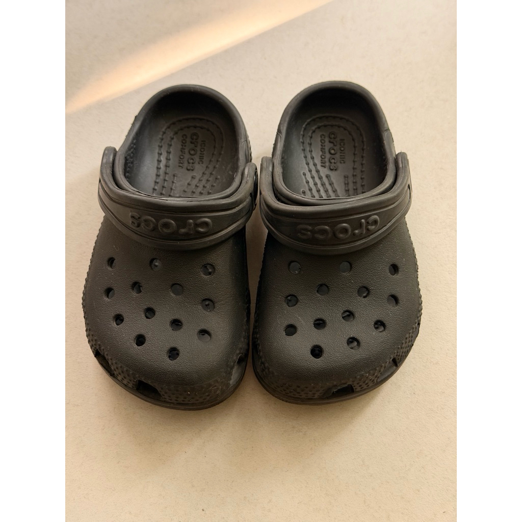 Crocs baby kids preloved สีดํา