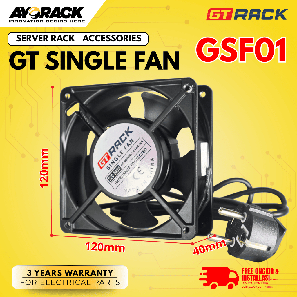 พัดลมเดี่ยว GSF01 – EXTRA FAN SERVER RACK – COOLING FAN SERVER ACCESSORIES SERVER RACK GT RACK