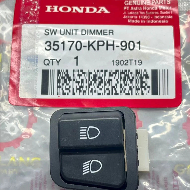 TOMBOL 35170-KPH-901 Hi/Lo ปุ่มสวิตช์หรี่ไฟสําหรับ Honda Karisma, Kirana, Supra X125 AHM ORIGINAL