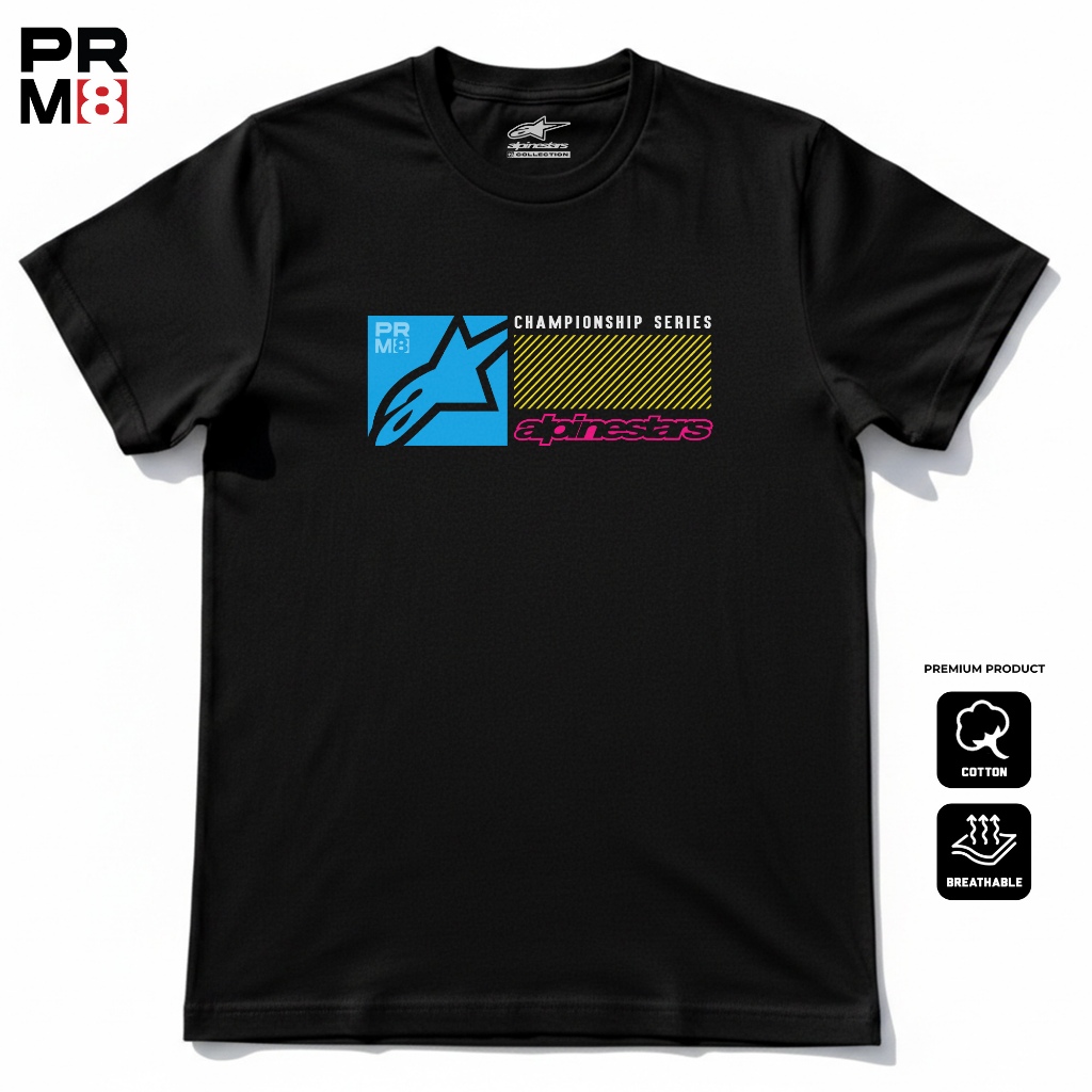 PRM8 - เสื้อยืดพรีเมี่ยมผ้าคอตตอน 24s ลายมอเตอร์สปอร์ต MX GP ยูนิเซ็กส์ แขนสั้น ใส่เที่ยว Sunmori | 