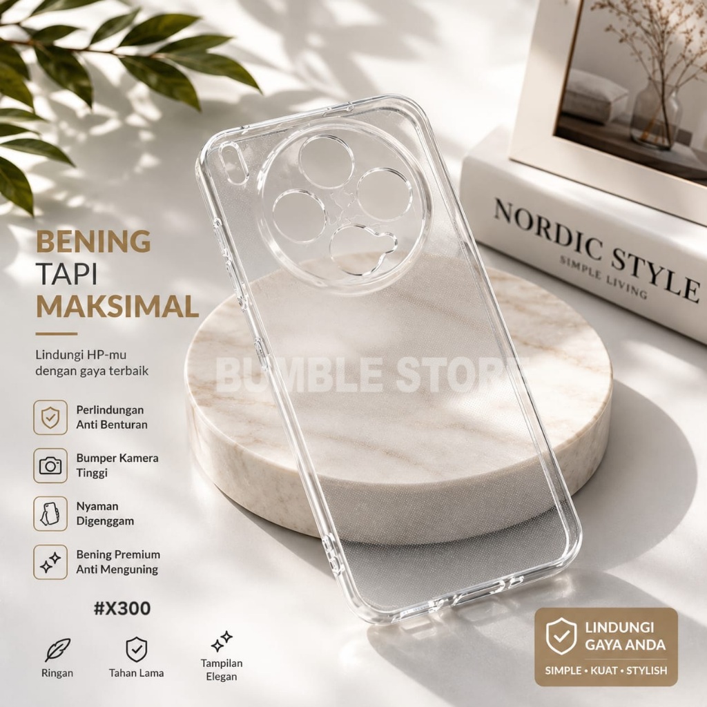 Bumble - Vivo X300 Vivo X300 Pro Softcase Clear Case Bening 2.0mm Case Vivo X300 Vivo X300 Pro CH-01