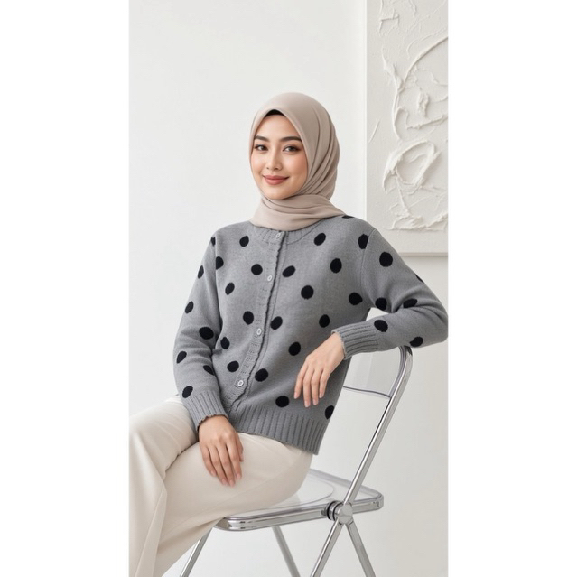 EKYS WOMENS POLKA KNIT CARDIGAN // CARDIGAN ผู้หญิง