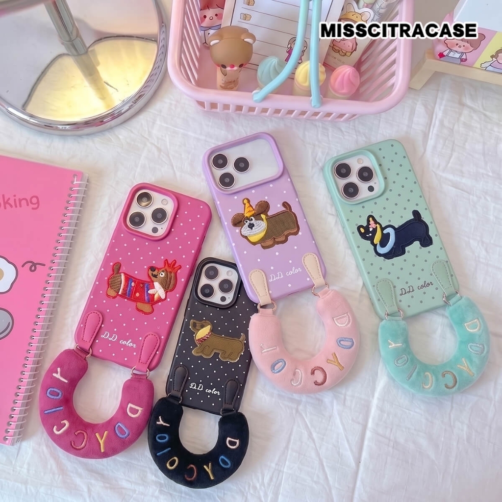 ฟรี PILLOW CHARM CUTE PUPPY EMBROIDERY 3D CASE LYCHEE CANDY สําหรับ INFINIX SMART 8 9 10 10+ 20 HOT 