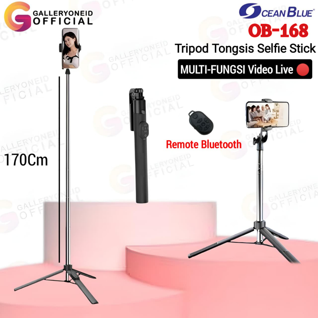 ขาตั้งกล้อง Tongsis Content Creator Holder OB168 170 ซม.Selfie Stick ขาตั้งโทรศัพท์มือถือแบบปรับได้ 