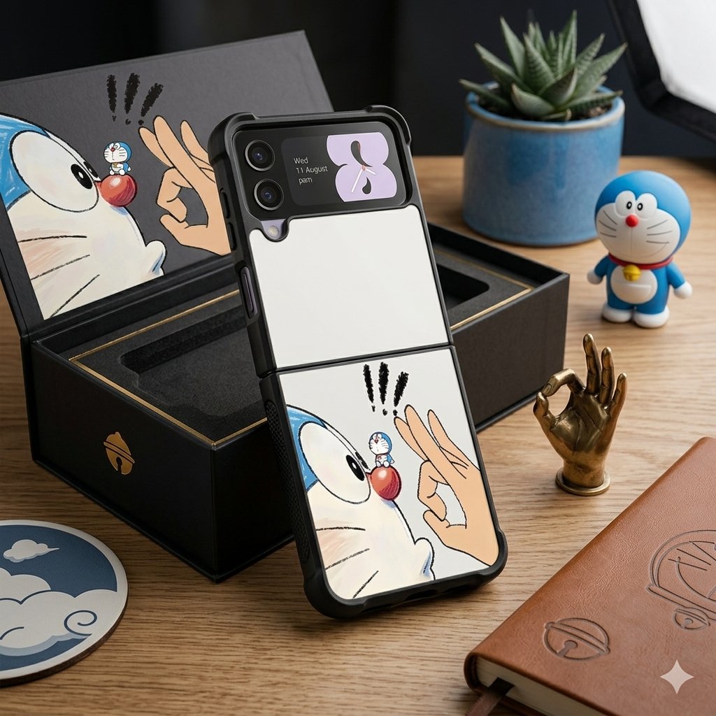 เคสปลอก Samsung Z Flip 7 6 5 4 3 Doraemon Mini Fun