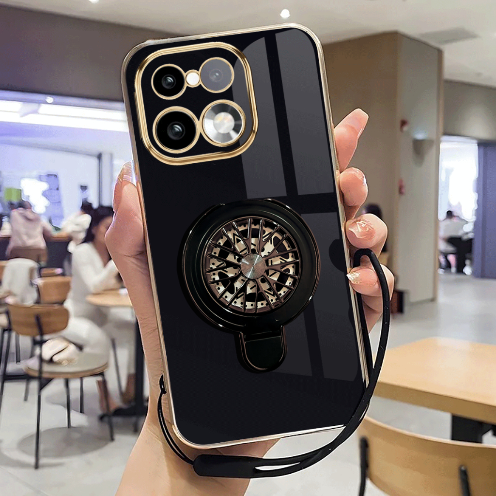 Realme 16 Pro Plus Case ล่าสุด Softcase Stand Holder Ring Dollar Luxury Plating