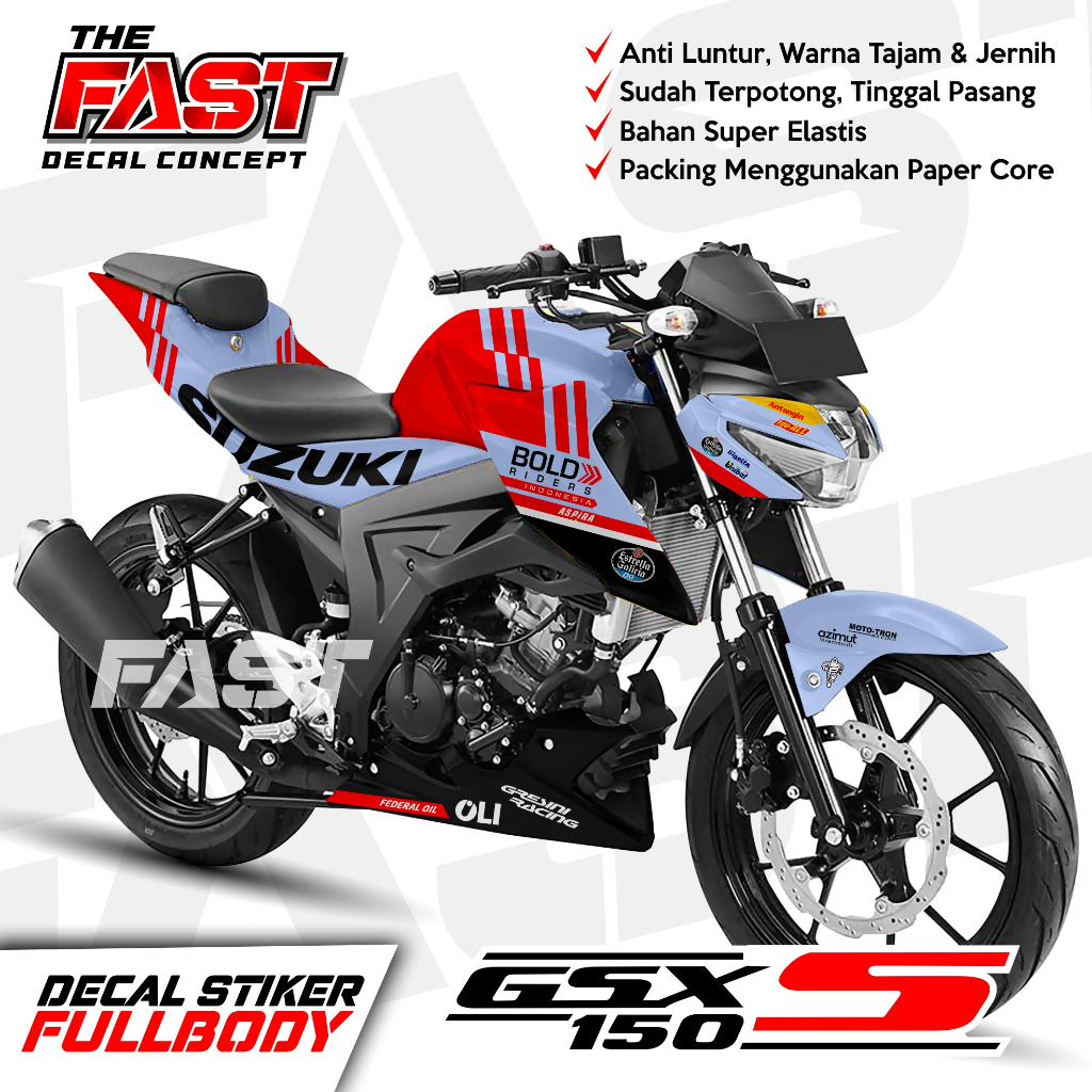 Body / Sticker Suzuki GSX S150 Full Body / DeckDecal GSX-S 150 Fullal S 150 / Striping GSX 150 S GRE