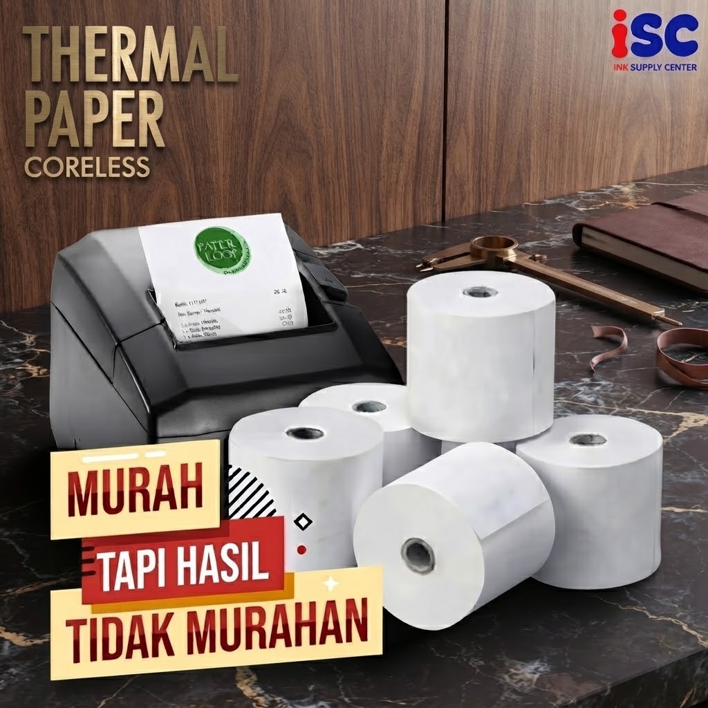 [ ISC ] กระดาษเครื่องพิมพ์ความร้อน กระดาษใบเสร็จ 80x80 ขนาดกระดาษเครื่องพิมพ์ 80x80 หมายเหตุ 80 x 80