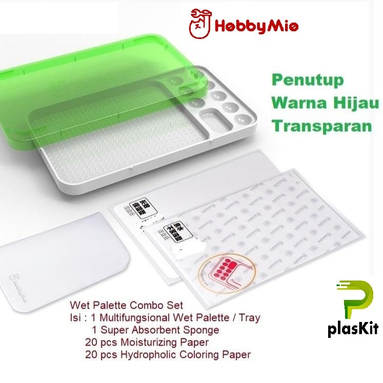 Wet Palette Combo Set - Transparent Red / WET PAINTING PALETTE Set and parts (Moisture Paper, Hydrophilic Paper & Sponge) - Hobby Mio