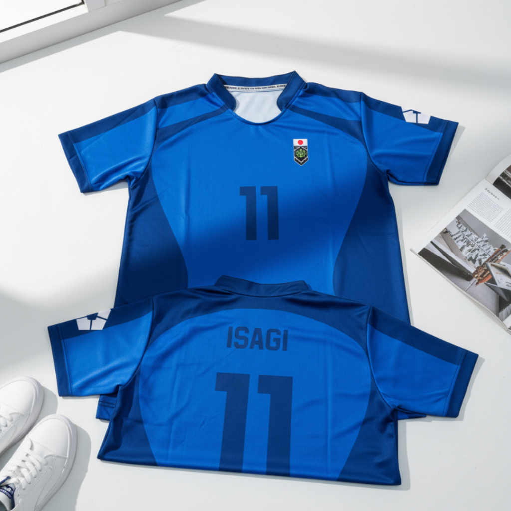 KQ BlueLock Eleven ฟุตซอล Jersey ผู้ใหญ่เด็กที่กําหนดเองชื่อและกลับหมายเลข/ BlueLock อะนิเมะเสื้อยืด