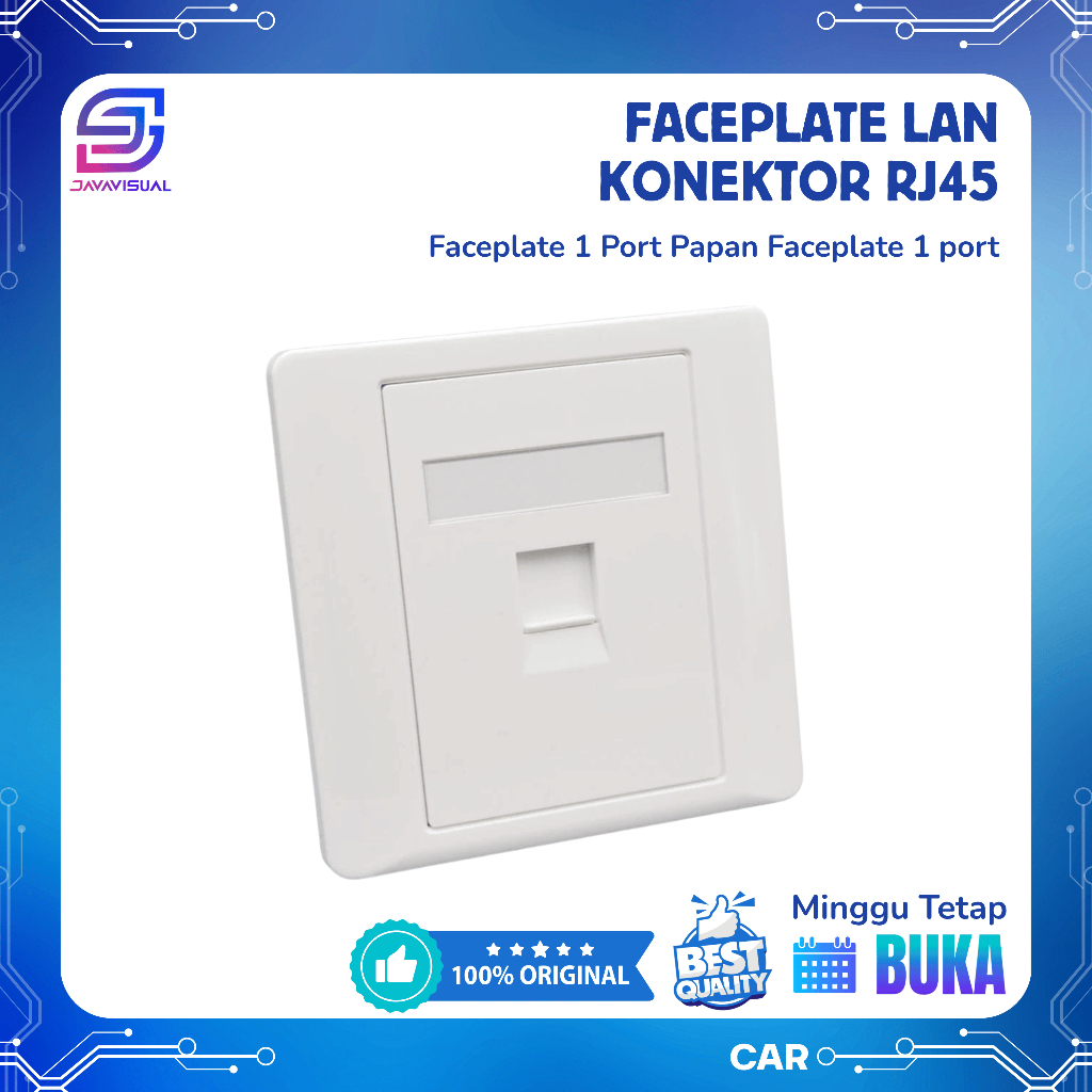 [JaVis] WALLPLEATE RJ45 1 PORT FACEPLEATE LAN CONNECTOR RJ45