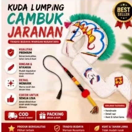 Jaran Whip Braided Horse Toy Fullset ของเล่นแบบดั้งเดิมสําหรับเด็ก Jaran Horse Lumping Whip