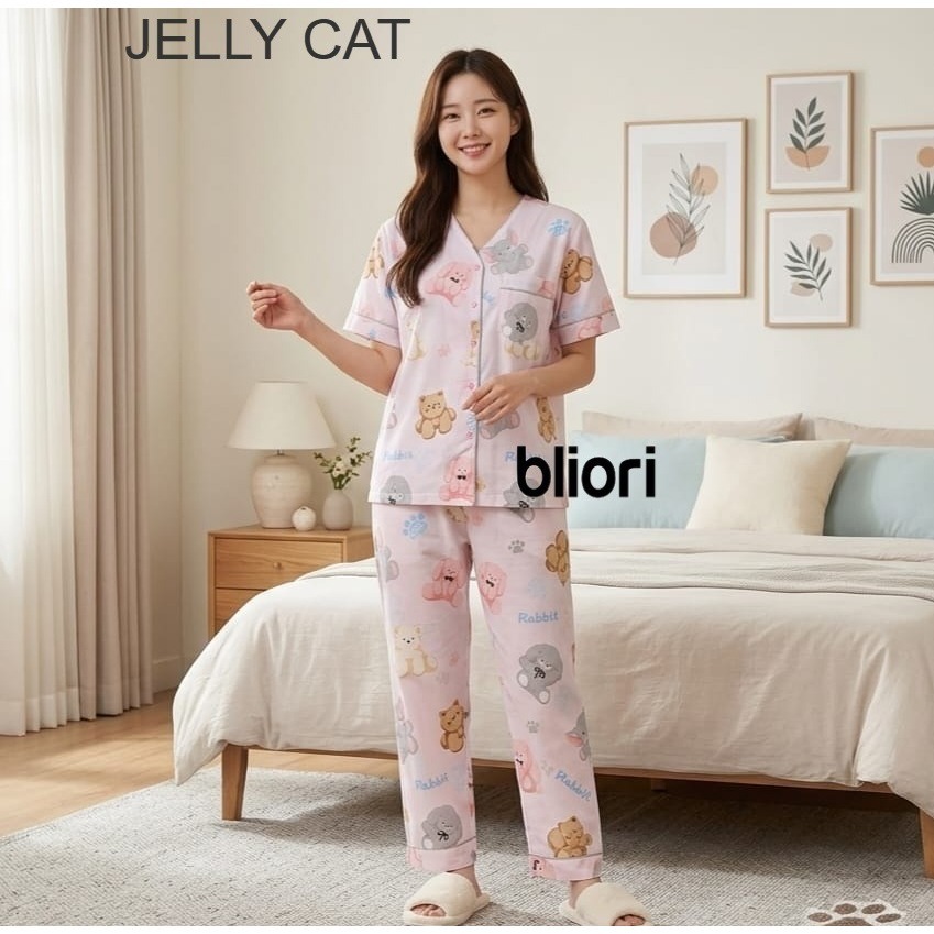 KATUN Premium Cotton JELLY CAT Pyjamas ชุดนอน ABG พร้อมคฑาเท่ๆ น่ารัก คอตตอน แคทร่า