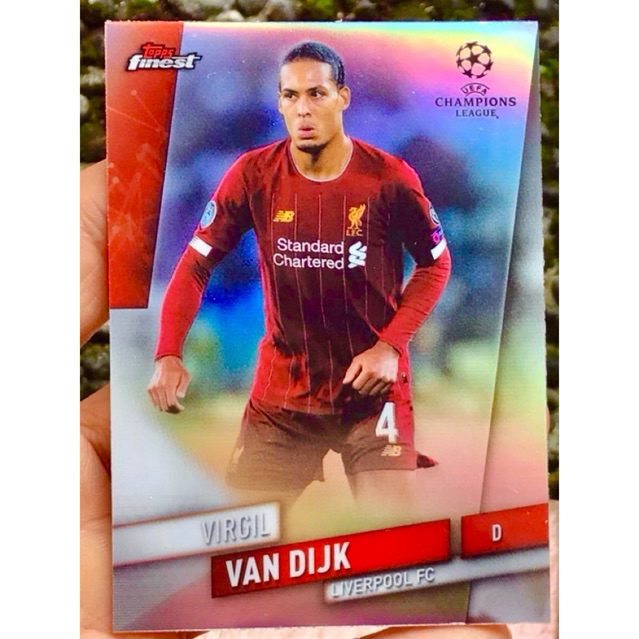 VIRGIL VAN DIJK TOPPS FINEST REFRACTOR การ์ดฟุตบอล 2020
