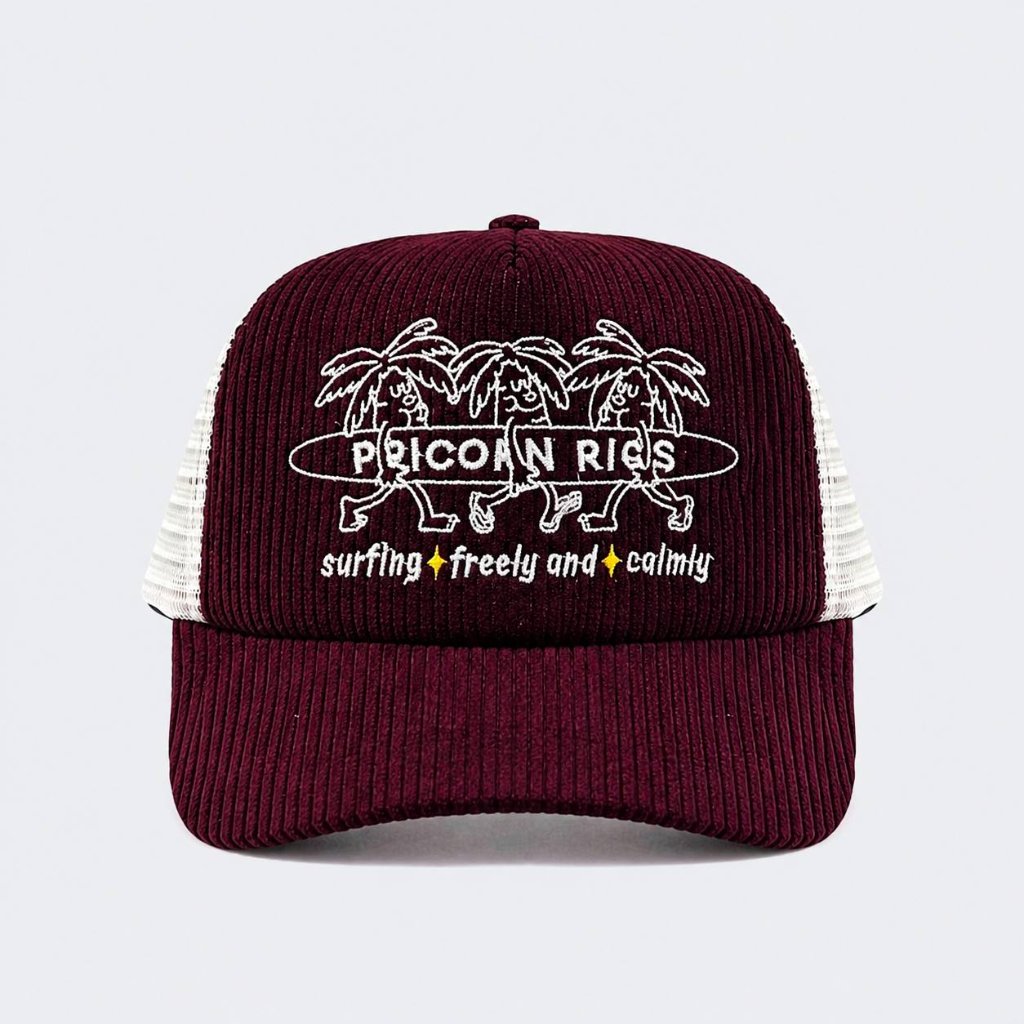 Corduroy primcorn SURFING FREELY ผ้าบังหน้าสั้น Trucker Mesh Hat