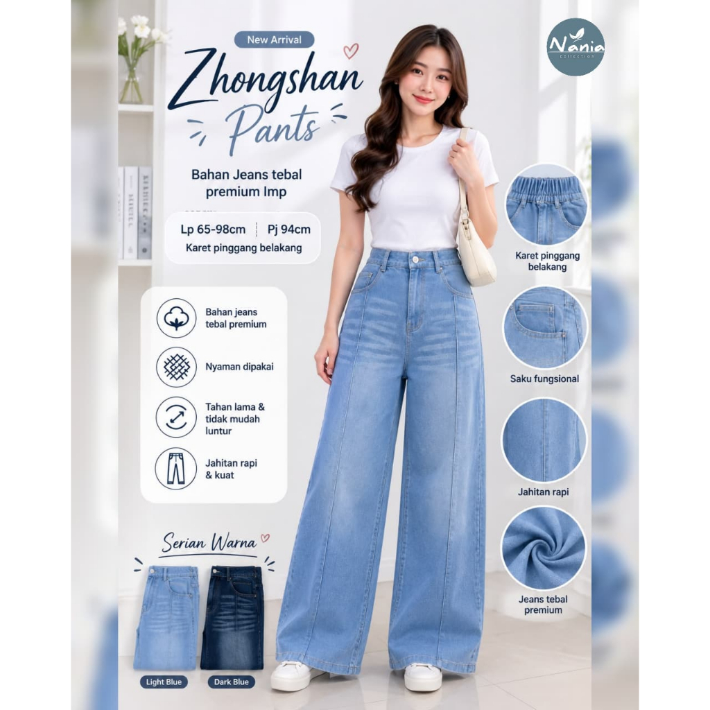 HQ เสื้อผ้าผู้หญิง ZHONGSHAN PANTS จาก NanaIA FASHION STORE