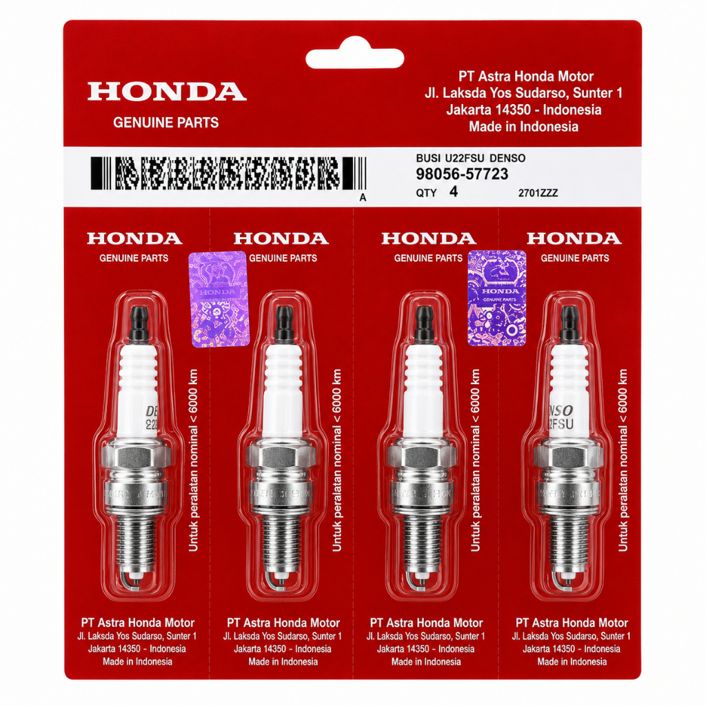 DENSO U22 SPARK PLUG GRAND SPARK PLUG SUPRA SPARK PLUG MIO SPARK PLUG (CONTENTS 4PCS)