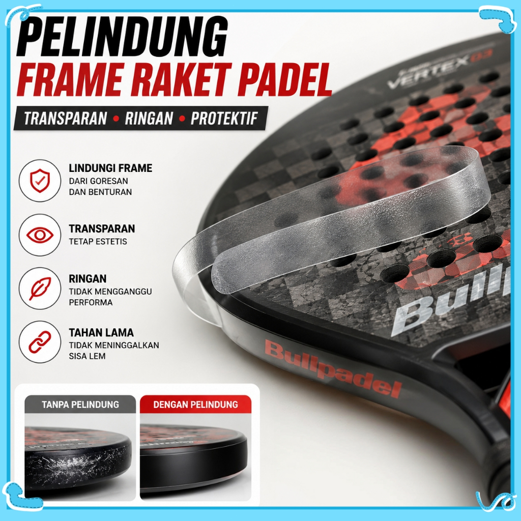 Bagus Boy Padel Racket Protector เทป/Padel Premium Anti-Scratch Racket Protector/Padel Frame Racket 