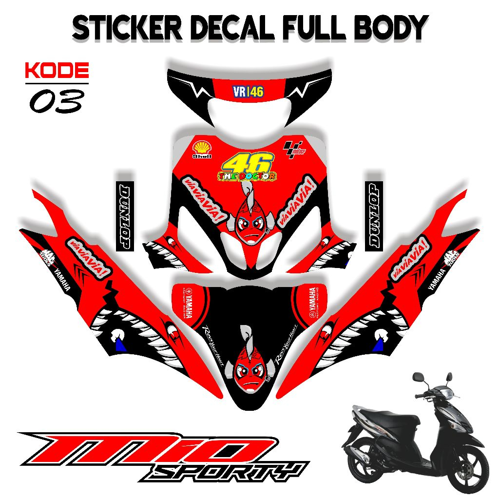 DECAL STICKER MIO SPORTY/Glosy Premium แบบเต็มตัว AK-03
