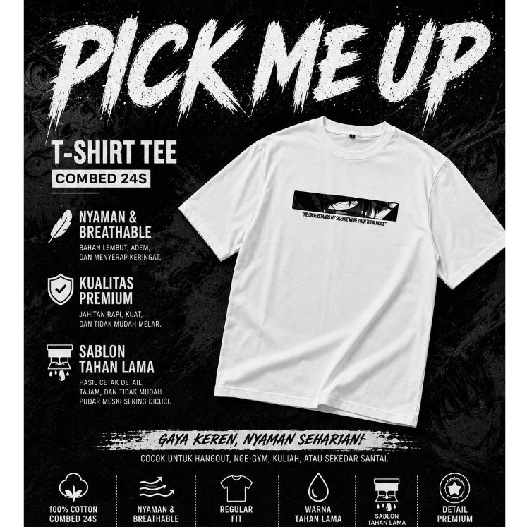 เสื้อยืด Tee Anime Manhwa Style Pick Me Up Combed 24s Unisex | VWEAR
