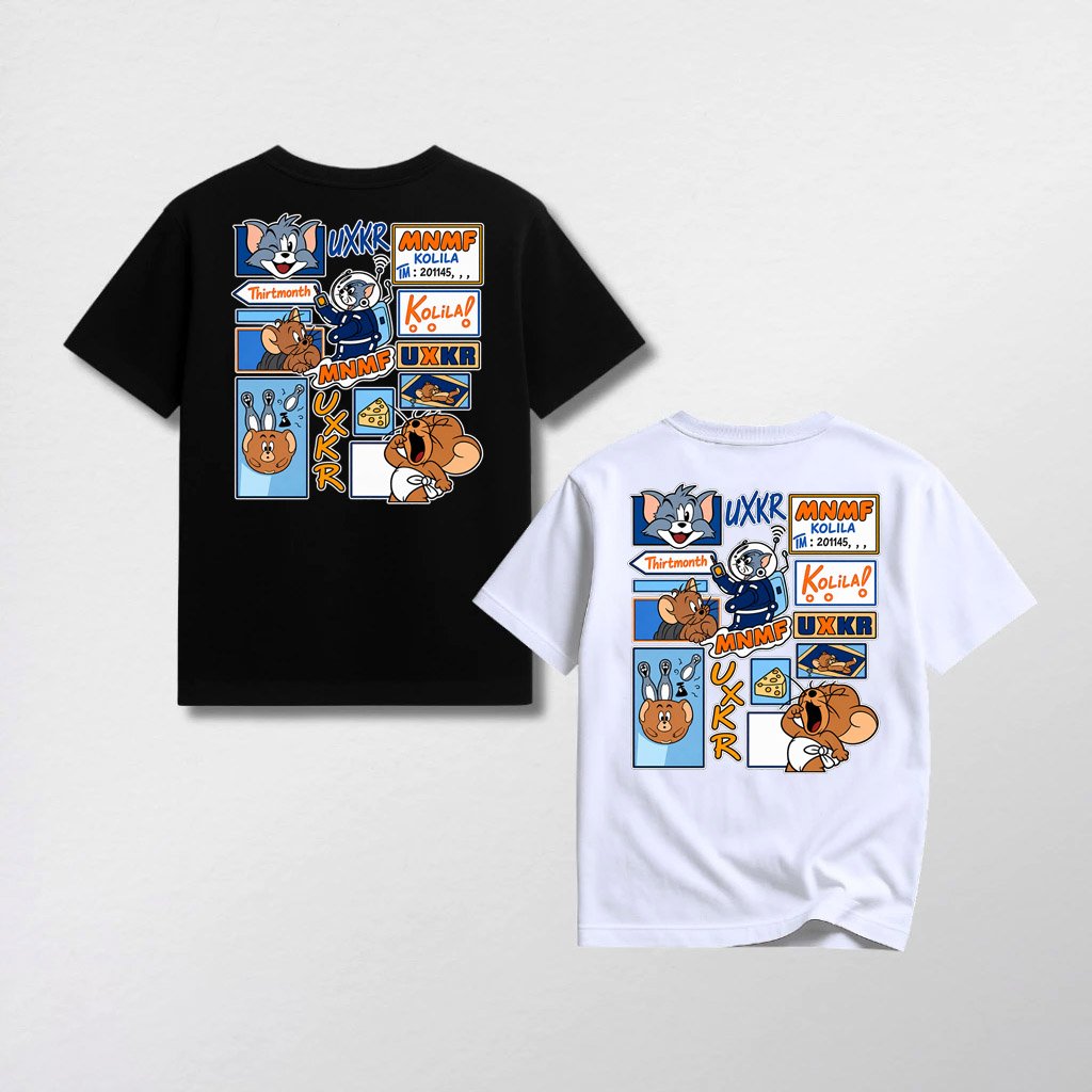 TRENDY เสื้อยืดผู้ชายเสื้อผ้า UXKR T0M&J4RRY CHILDREN 3-14 YEARS White Distro Short Sleeve Mens Wome