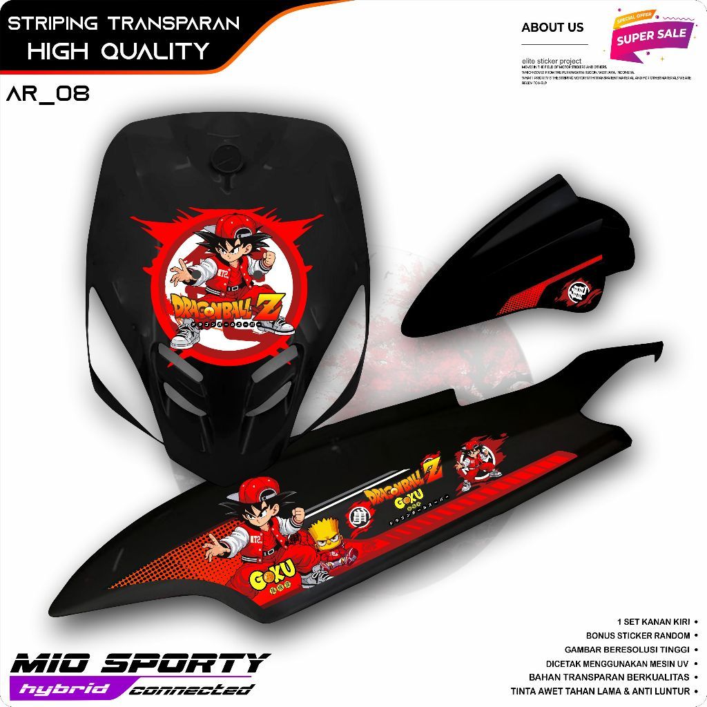 STRIPING 98 SUPER GLOSSY VARIATIONS YAMAHA MIO SPORTY MIO SMILLE สติ๊กเกอร์ DRAGONBALL MOTIF COOL SI