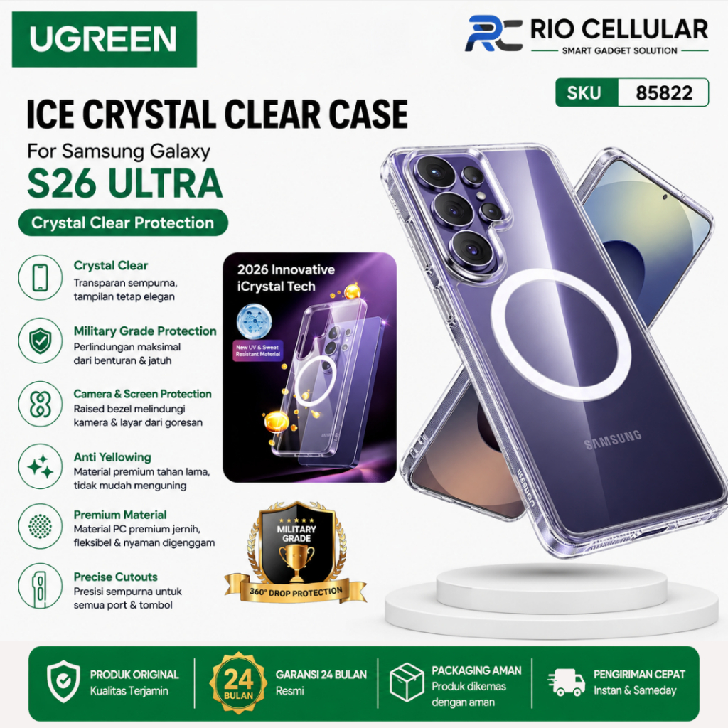 UGREEN สําหรับ Samsung Galaxy S26 Ultra Magnetic Case Clear S26 Ultra Macsafe Cover 2026