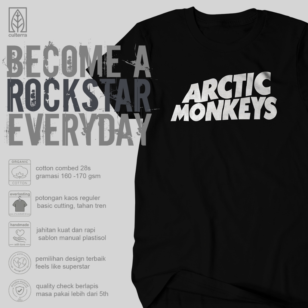 เสื้อยืดวง / ARCTIC MONKEYS WHITE / ARCTIC MONKEYS TEXT CLOTHES / ROCK METAL MUSIC CLOTHESOL รุ่น SC