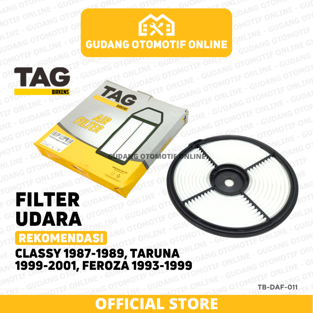 Classy Air Filter 1987 - 1989 Taruna 1999 - 2001 Feroza 1993 - 1999 Tag Birkens TB-DAF-011