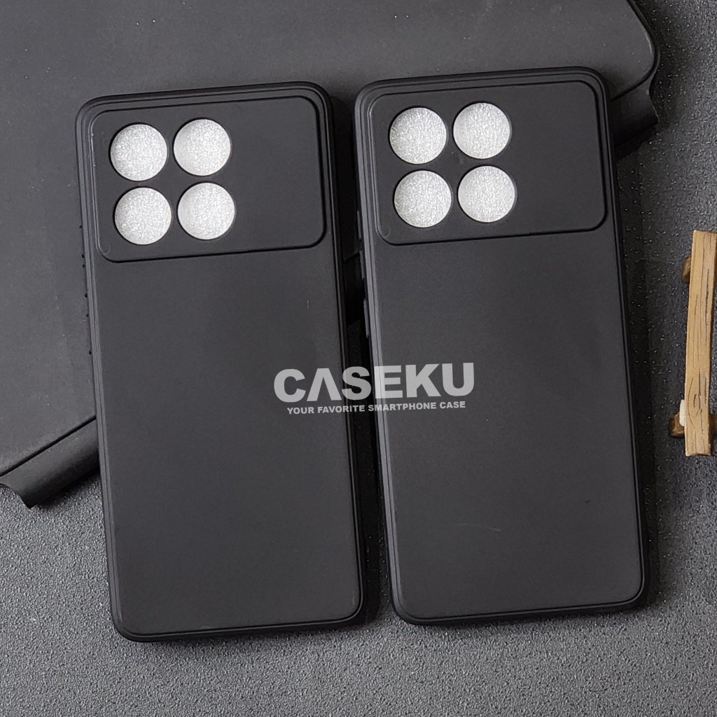 Poco M7 4G Softcase Macaron Square Black / Case Square Edge Case Poco M7 4G MSB