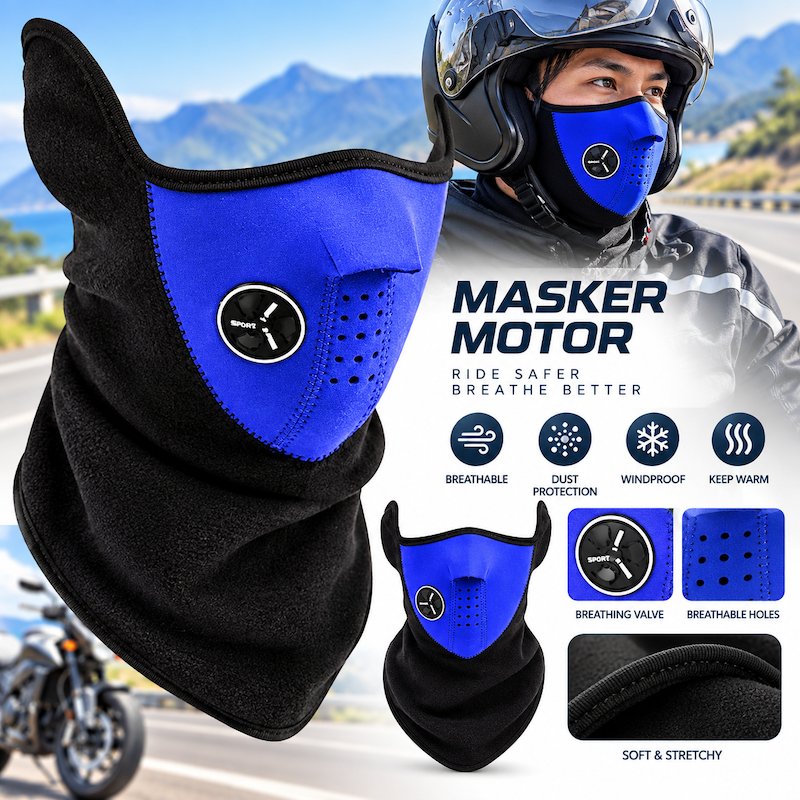X-sports Mens Motorcycle Mask Face Mouth Neck Nose Biker Touring Mask Anti Dust Pollution