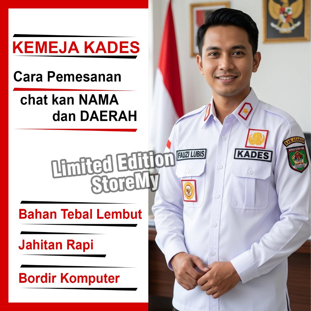 เสื้อเชิ้ตสํานักงาน KEMEJA PREMIUM KADES พร้อมปฏิกิริยาเต็ม